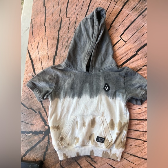 Volcom Kids Two-Tone Hoodie in Gray and Brown - Picture 3 of 6